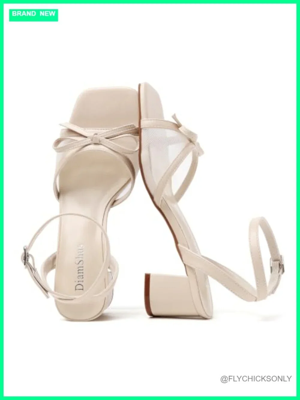 Square Toe Strappy Heeled Sandals with Chunky Block Heel